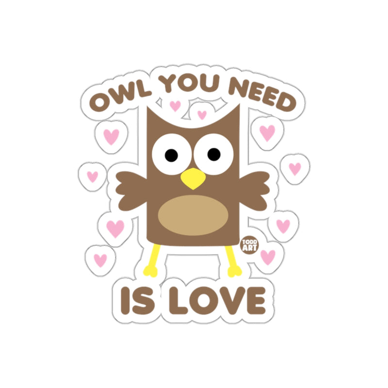 Load image into Gallery viewer, Owl You Need is Love Cute Owl with Hearts Sticker
