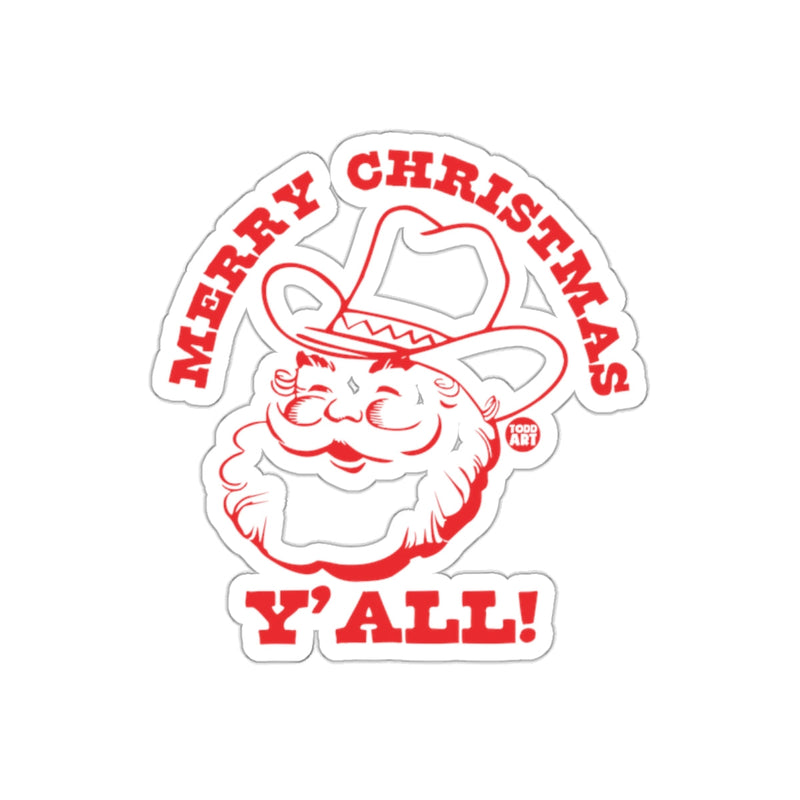 Load image into Gallery viewer, Merry Christmas Y'all Santa Sticker Holiday Decor
