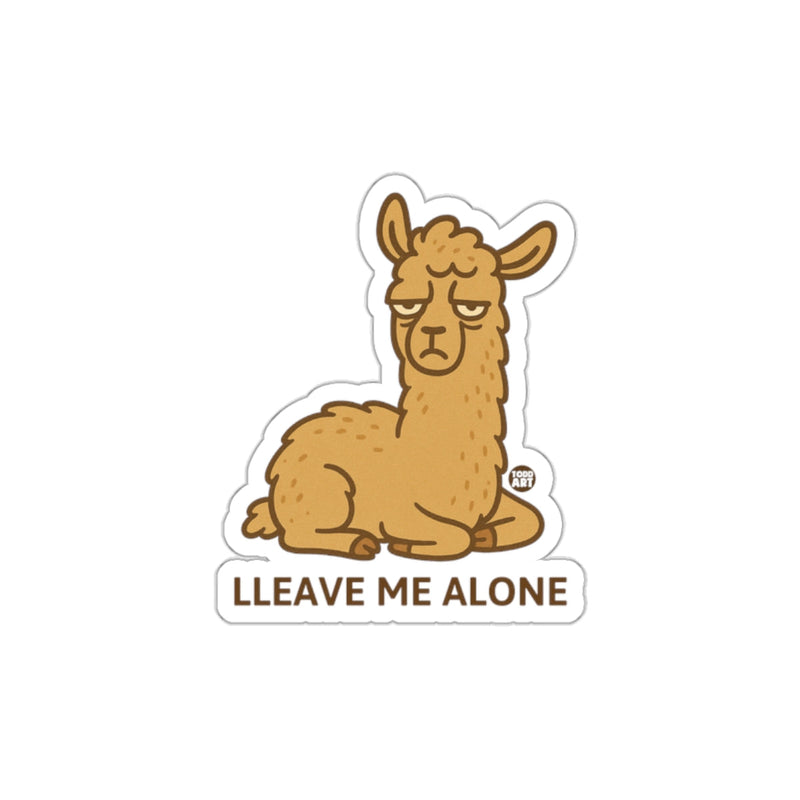 Load image into Gallery viewer, Funny Llama Sticker with Lleave Me Alone Text Sticker
