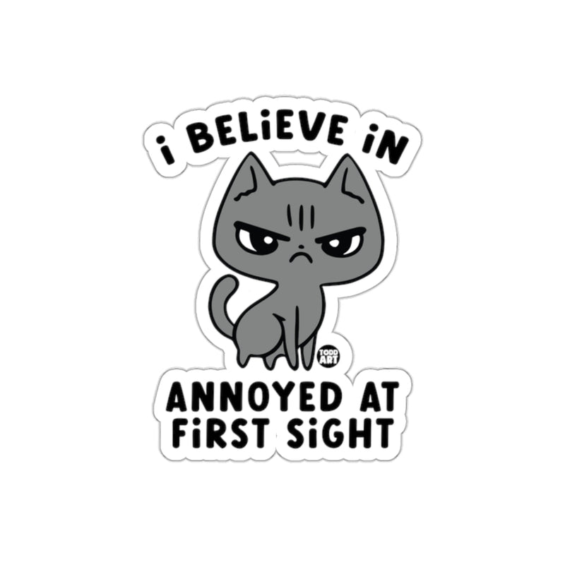 Load image into Gallery viewer, I Believe in Annoyed at First Sight Cute Cat sticker

