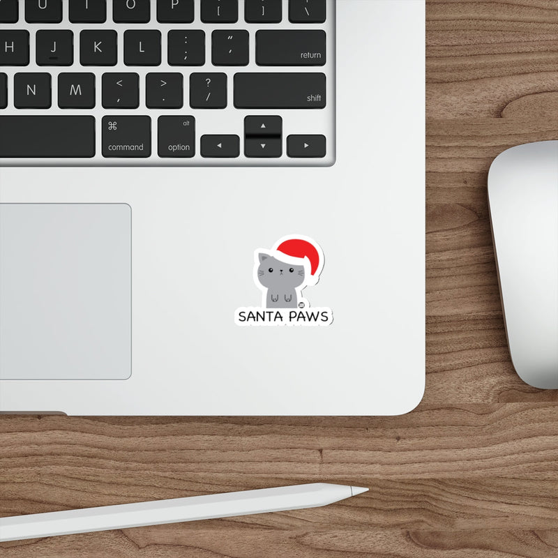 Load image into Gallery viewer, Cute Santa Paws Cat Sticker for Holiday Season Fun
