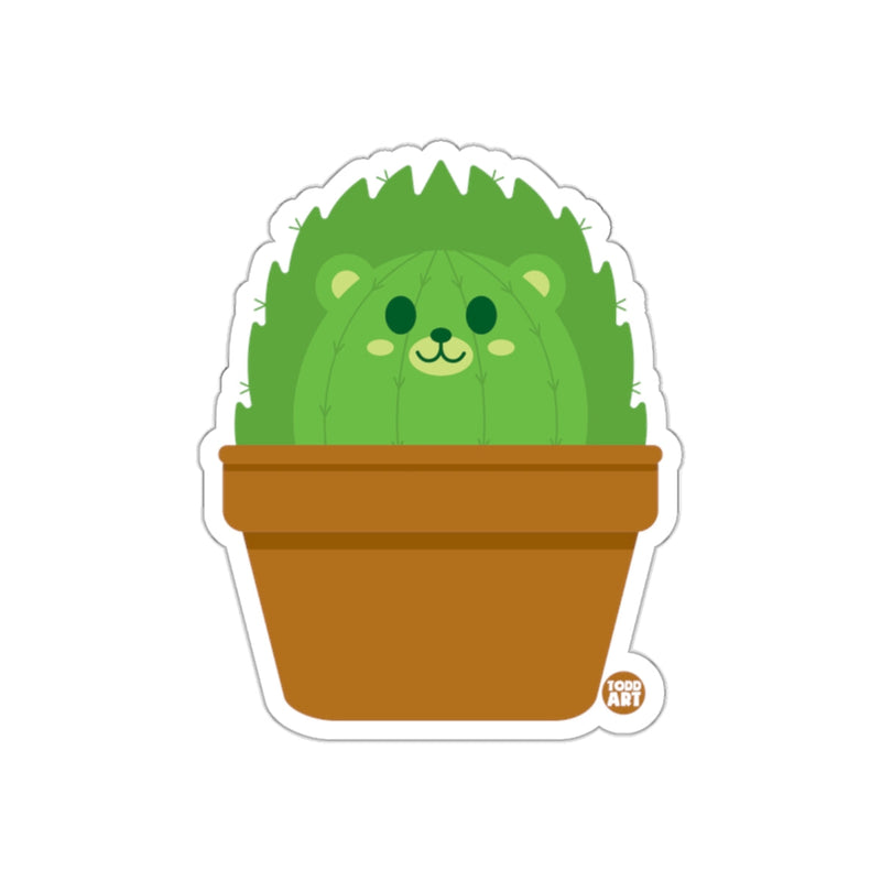 Load image into Gallery viewer, Cute Bear Cactus in a Pot Sticker for Plant Lovers
