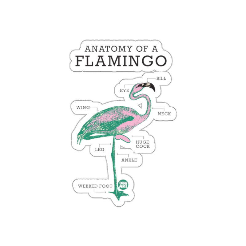 Load image into Gallery viewer, Anatomy of a Flamingo Sticker with Fun Labels
