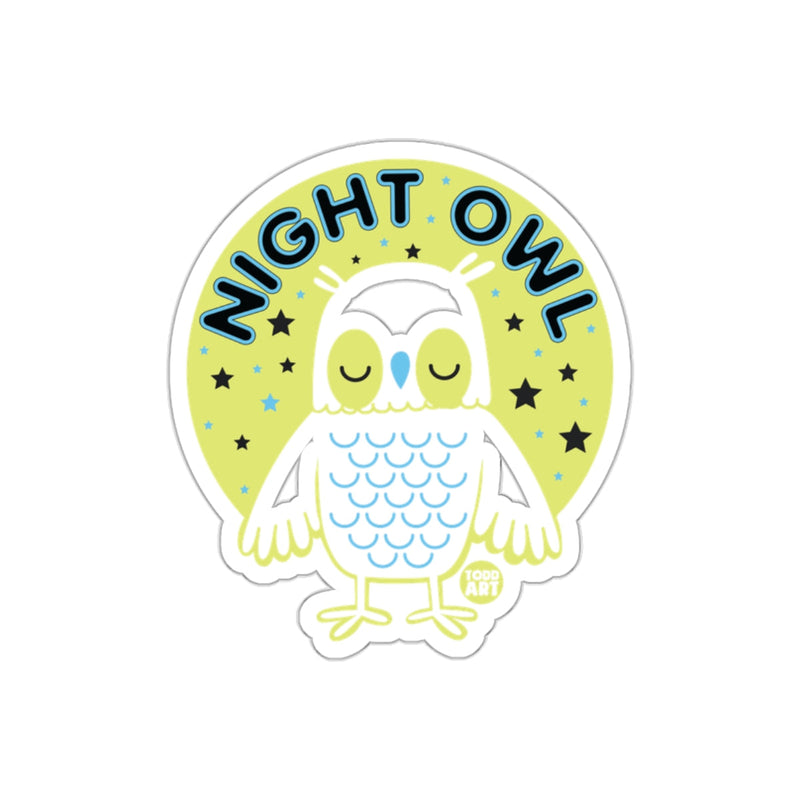 Load image into Gallery viewer, Cute Sleepy Owl Night Owl Todd Art Round Design sticker
