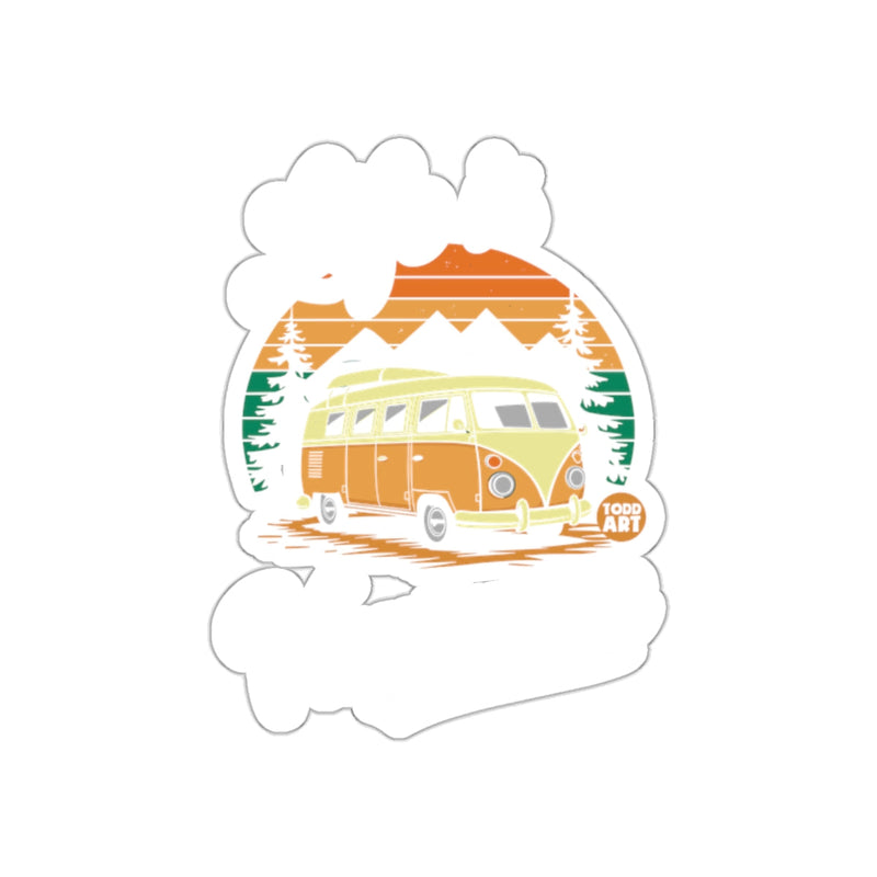 Load image into Gallery viewer, Road Trip Vintage Van With Mountains and Trees sticker
