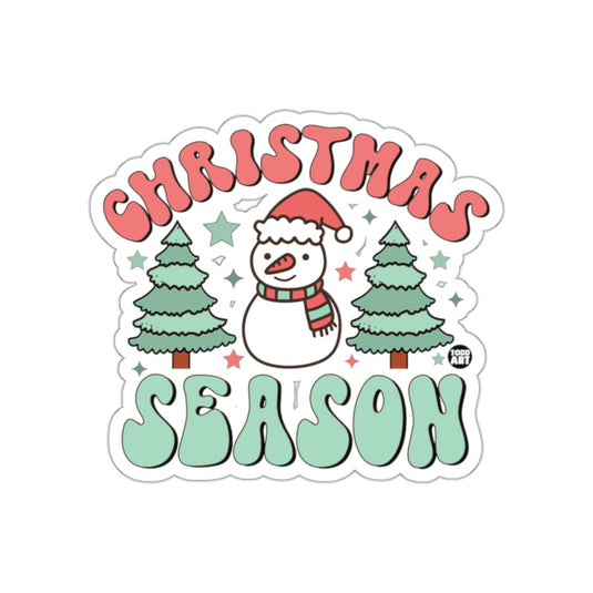 Christmas Season Snowman with Trees Sticker