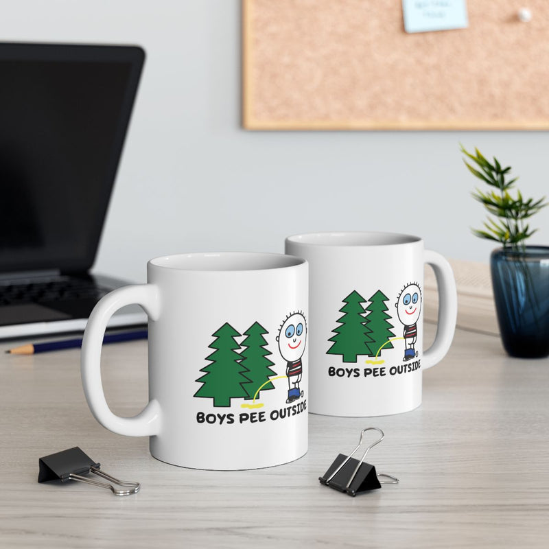 Load image into Gallery viewer, Boys Pee Outside Funny Coffee Mug Gift
