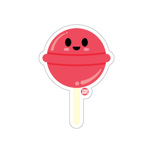 Cute Happy Red Lollipop Cartoon Sticker Decal