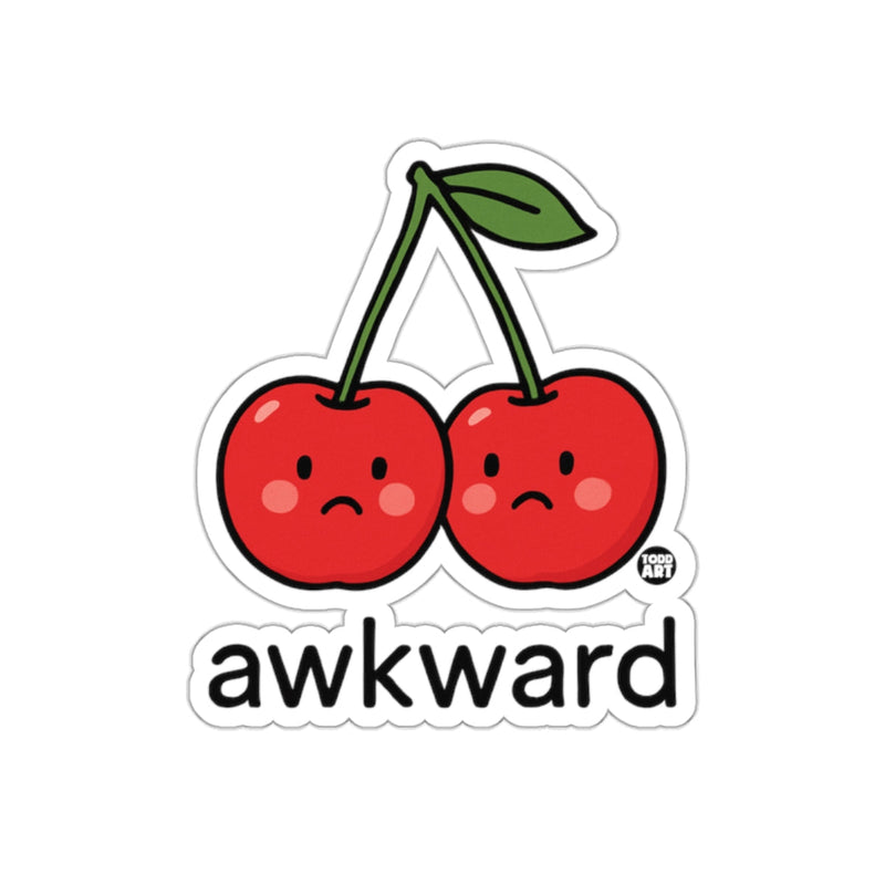 Load image into Gallery viewer, Awkward Cherries Illustration Sticker Fun Design
