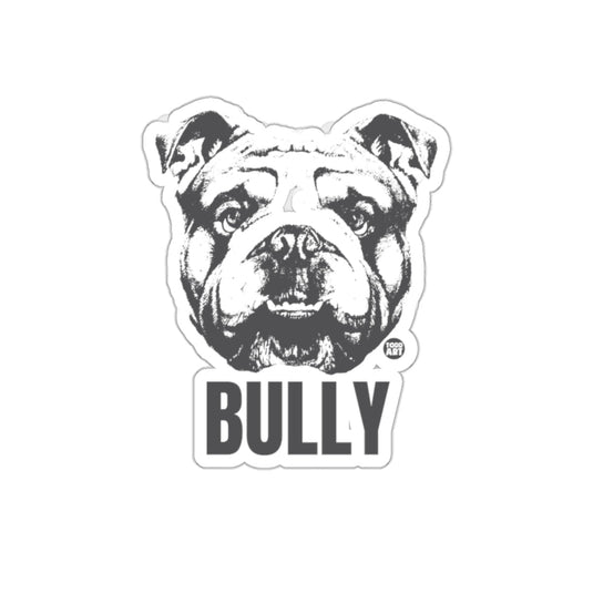 Bully Illustrated Bulldog Head Design on White Sticker