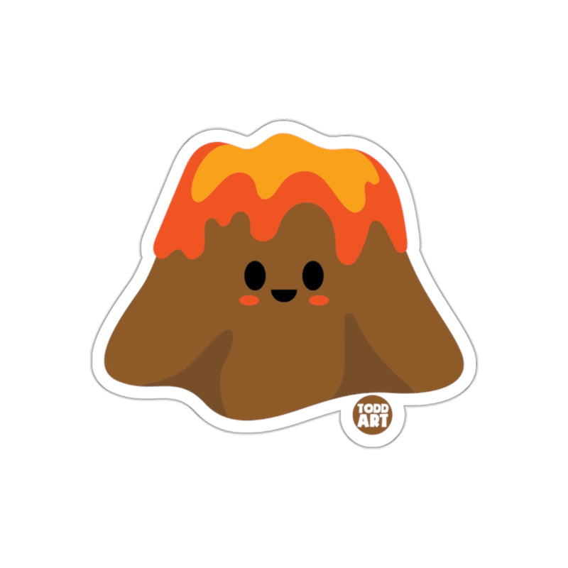 Load image into Gallery viewer, Cute Smiling Volcano with Lava Todd Art Sticker

