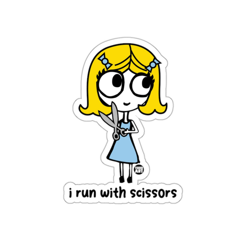 Load image into Gallery viewer, Cute Cartoon Girl Holding Scissors Sticker

