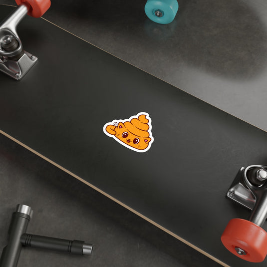 Cute Poop Cat Smiling Funny Face Emoji Style sticker