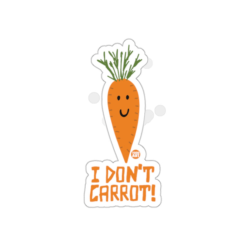 Load image into Gallery viewer, Funny I Don't Carrot Sticker with Cartoon Carrot Design
