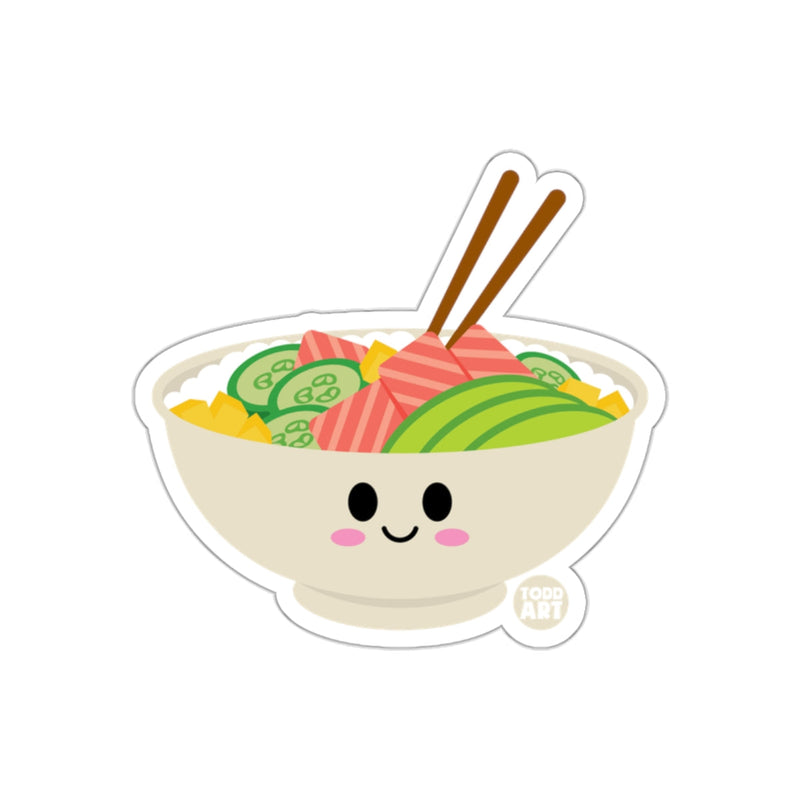 Load image into Gallery viewer, Cute Smiling Sushi Bowl with Chopsticks Sticker
