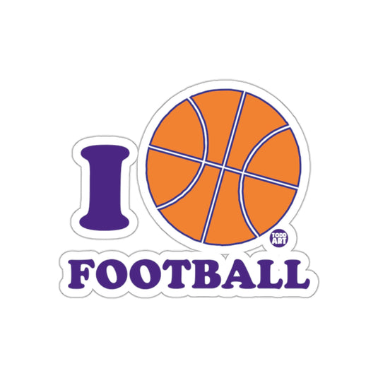 I Heart Football with Basketball sticker