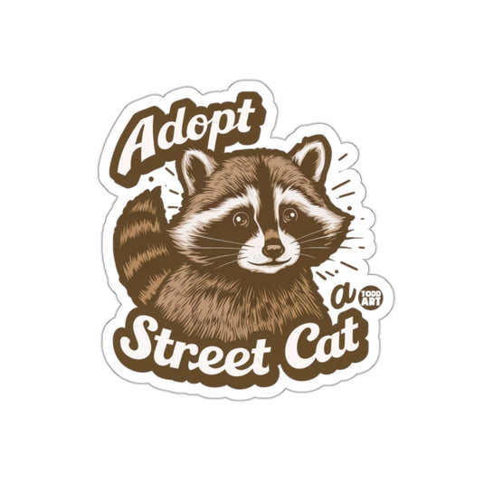 Adopt A Street Cat Raccoon Illustration Todd Art sticker