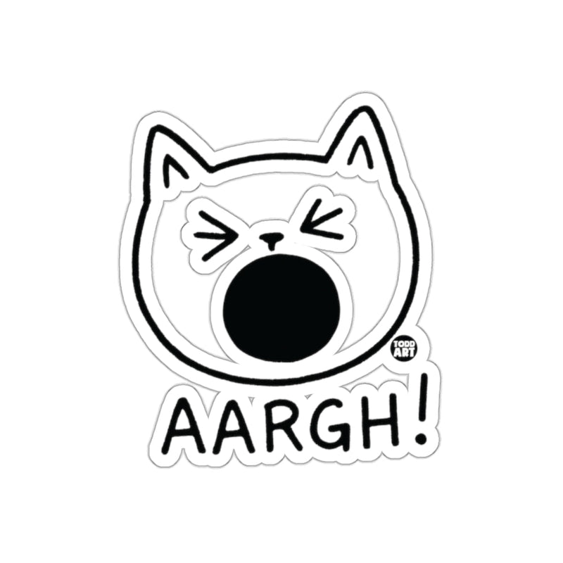 Load image into Gallery viewer, Aargh Cringing Cat with Open Mouth Sticker
