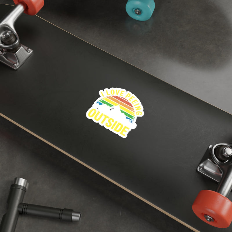 Load image into Gallery viewer, I Love Peeing Outside Mountain Scene Funny sticker
