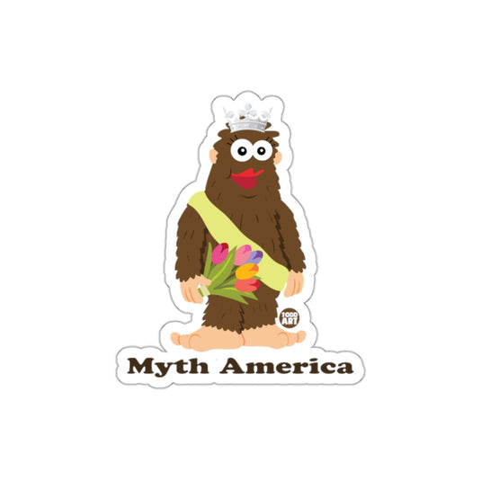 Myth America sticker with Bigfoot and Flowers Design
