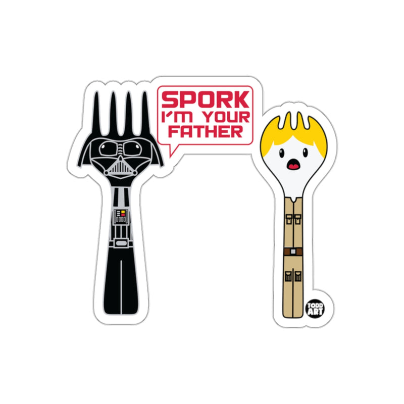 Load image into Gallery viewer, Spork I'm Your Father Parody Sticker for Sci-Fi Fans
