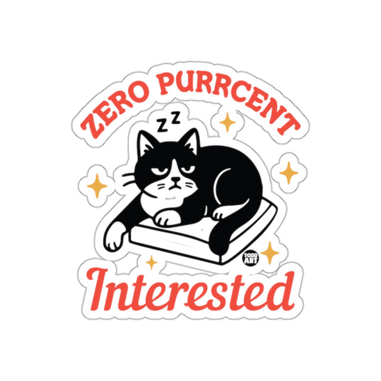 Zero Purrcent Interested Sleeping Cat Sticker