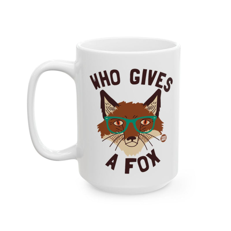 Load image into Gallery viewer, Who Gives A Fox Mug with Funny Fox Illustration
