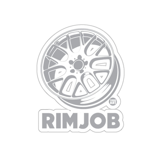 Premium Car Wheel Sticker with RimJob Text Design