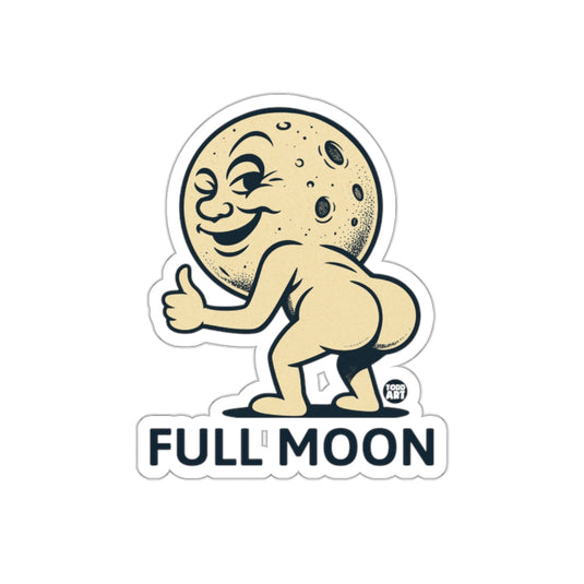 Funny Cartoon Full Moon Sticker Character Design