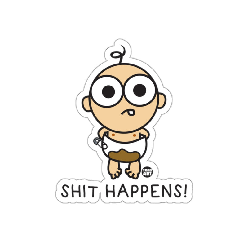 Load image into Gallery viewer, Funny Shit Happens Cartoon Sticker for Laptops
