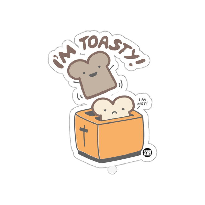 Load image into Gallery viewer, I'm Toasty I'm Not Cute Toast Character Sticker
