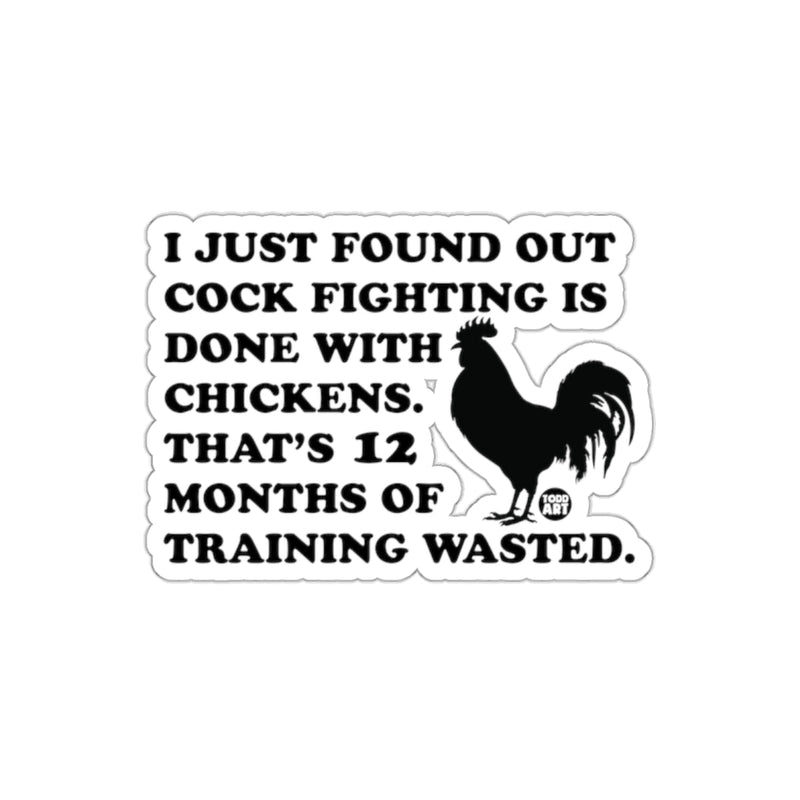 Load image into Gallery viewer, Cock Fighting Joke Sticker Makes A Fun Statement
