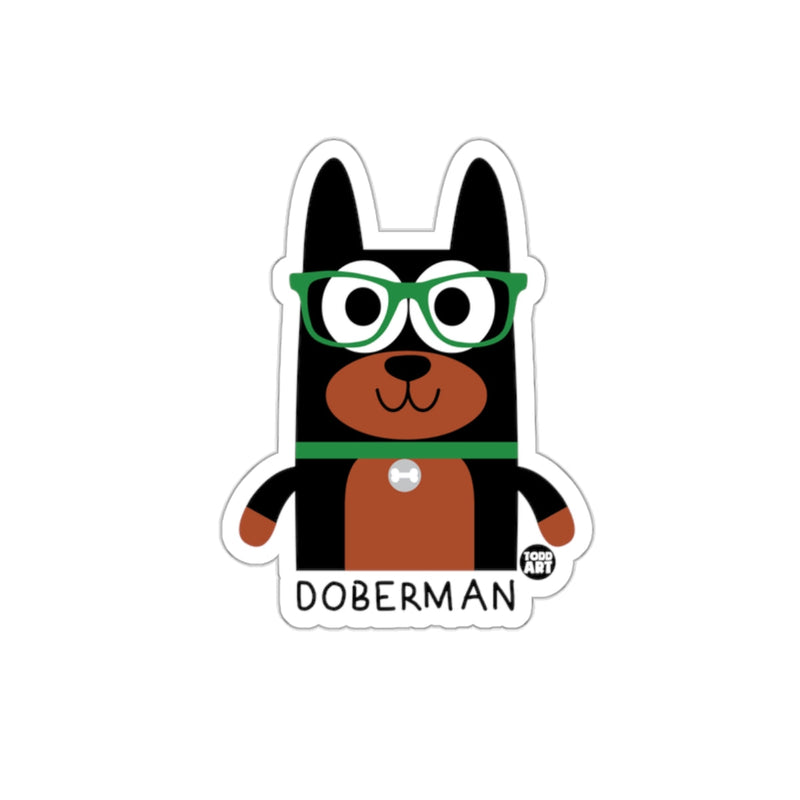 Load image into Gallery viewer, Cute Cartoon Doberman with Glasses Sticker
