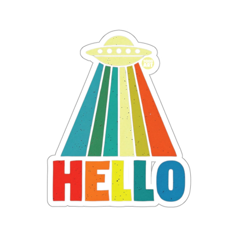 Load image into Gallery viewer, Colorful UFO Hello Sticker for Various Surfaces
