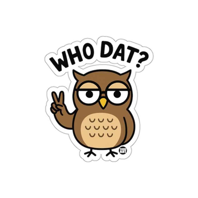 Load image into Gallery viewer, Who Dat Peace Sign Owl with Glasses Funny sticker
