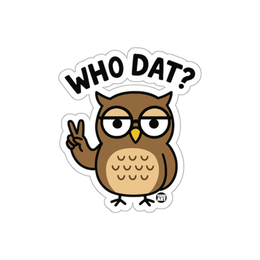 Who Dat Peace Sign Owl with Glasses Funny sticker
