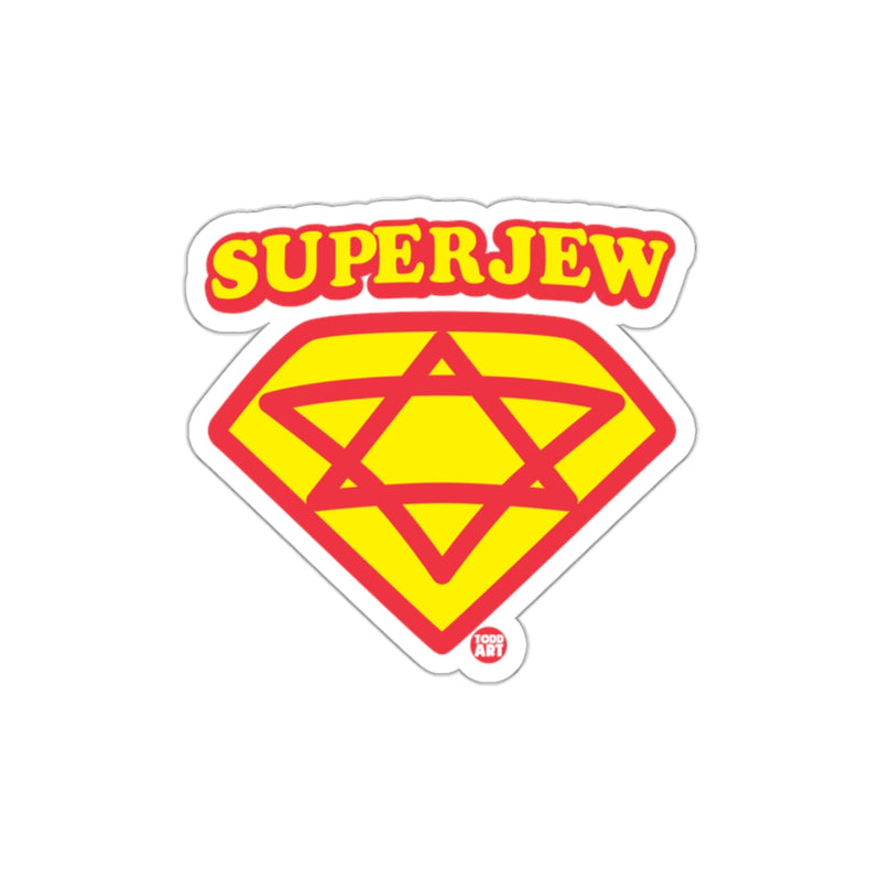 Load image into Gallery viewer, Super Jew Red and Yellow Emblem Sticker
