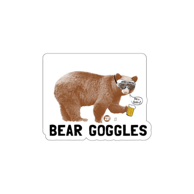 Load image into Gallery viewer, Funny Bear Goggles Sticker with Beer Design
