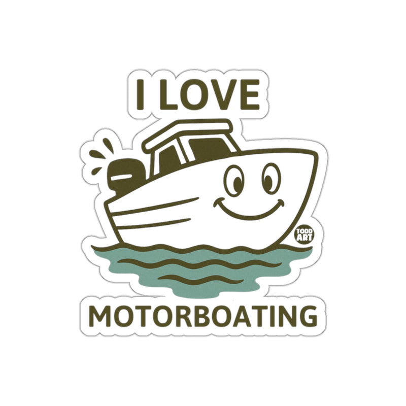 Load image into Gallery viewer, I Love Motorboating Graphic Sticker Fun Boating
