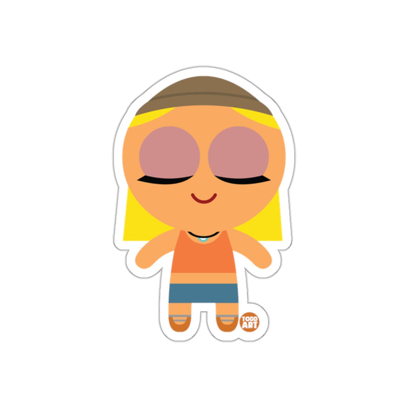 Load image into Gallery viewer, Vibrant Character with Closed Eyes Art Sticker

