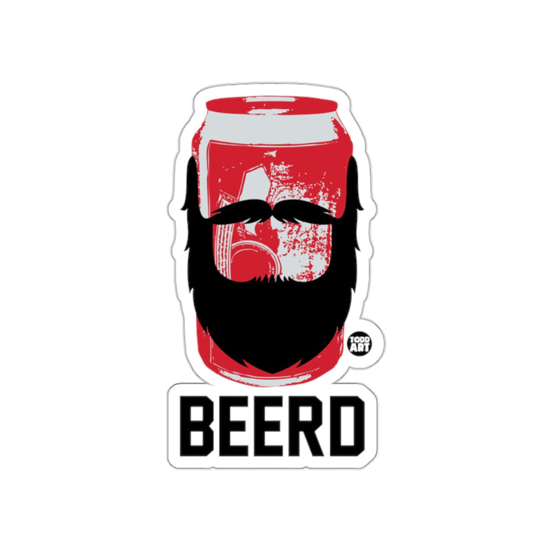 Load image into Gallery viewer, BEERD Funny Beard and Beer Can Sticker Art
