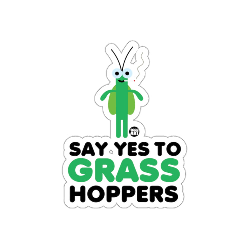 Load image into Gallery viewer, Say Yes To Grass Hoppers Sticker Fun Insect Art

