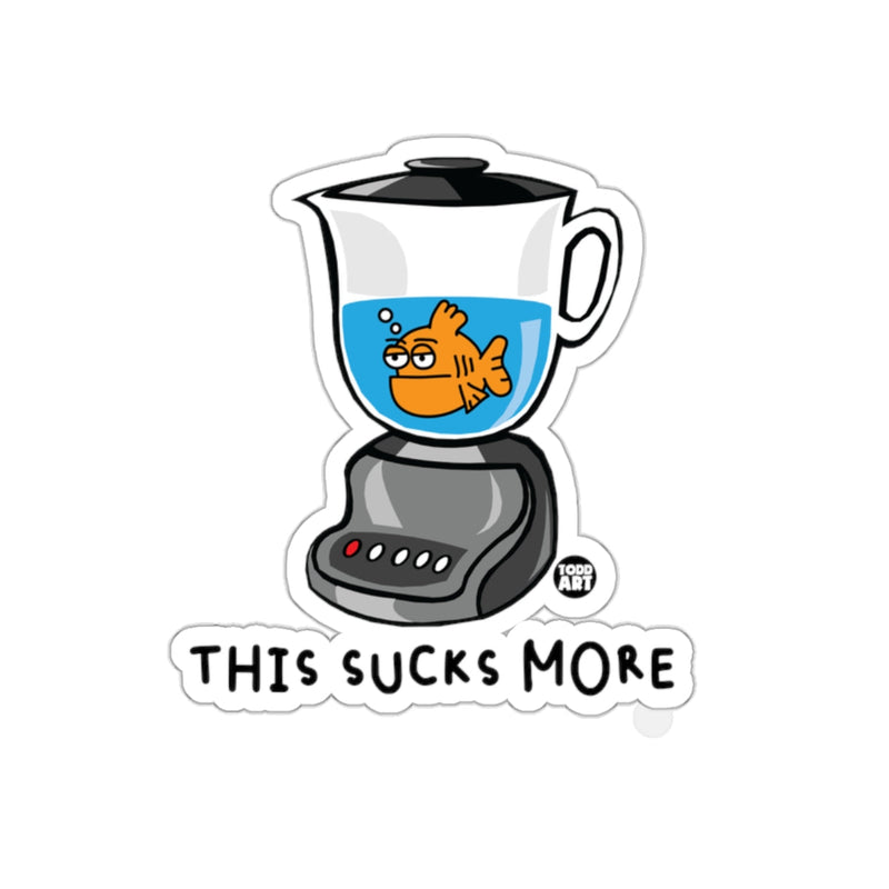 Load image into Gallery viewer, THIS SUCKS MORE Funny Cartoon Blender Sticker
