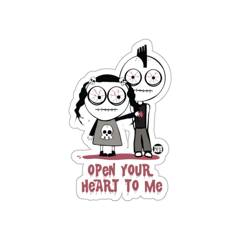 Load image into Gallery viewer, Open Your Heart To Me Cute Quirky Sticker Art Design
