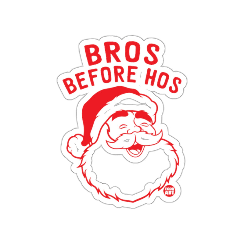 Load image into Gallery viewer, Bros Before Hos Santa Claus Sticker Christmas Humor
