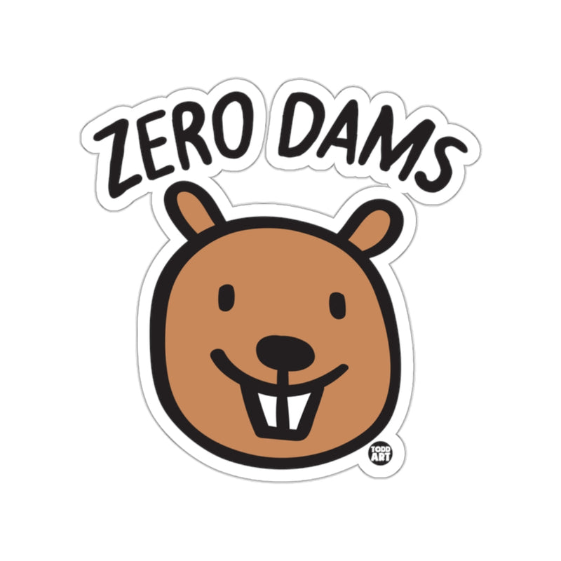 Load image into Gallery viewer, Zero Dams Smiling Beaver Face Funny Sticker Product
