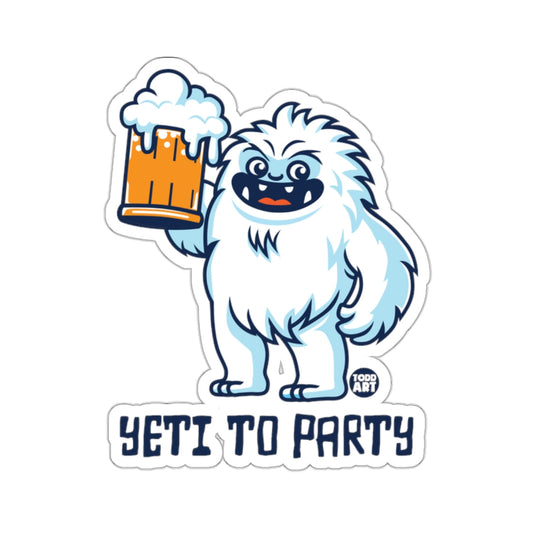 Yeti to Party Cheerful Yeti Beer Mug Drinking Sticker 