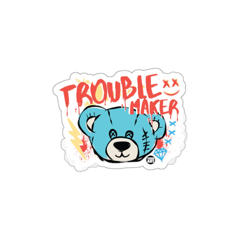 Load image into Gallery viewer, Trouble Maker Teddy Sticker with Whimsical Design
