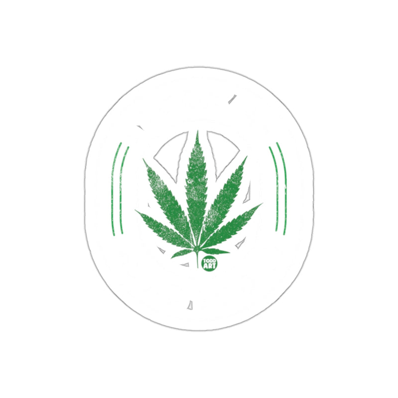 Load image into Gallery viewer, Cannabis Leaf Design on White Circular Sticker
