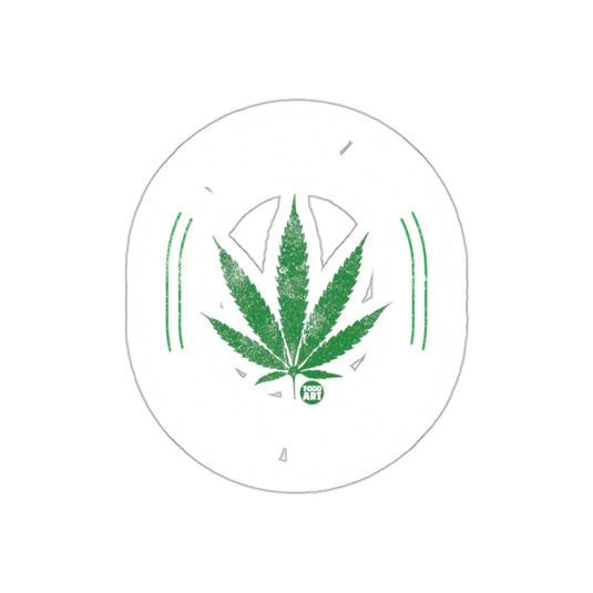 Cannabis Leaf Design on White Circular Sticker